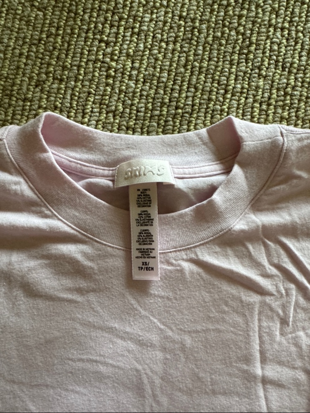 NWOT SKIMS Boyfriend Tee Long Sleeve Lounge Top- cherry blossom XS